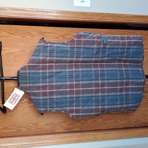 Peter Millar Crown men's Large full-zip waxed tartan vest - Picture 4 of 8